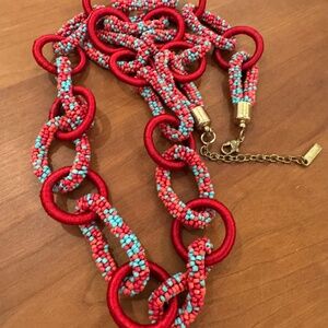 Share Wooden Bead Necklace Statement Boho Beaded Necklace 18"